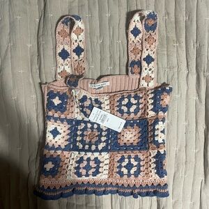 American Eagle Outfitters Pink and Blue Top